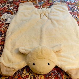Plush Lamb tummy time mat monogrammed with M